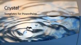  Presentation with water drop - PPT theme with water splash close-up background and a lemonade colored foreground