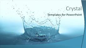  Presentation with blue water splash isolated - Presentation theme with water-splash-crown-isolated background and a cool aqua colored foreground