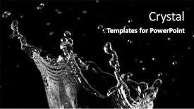 Presentation with water splash - PPT theme having water-splash-crown-shape background and a black colored foreground