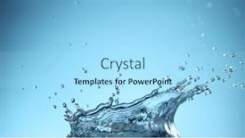  Presentation with crown - Audience pleasing PPT layouts consisting of water-splash-crown-shape backdrop and a arctic colored foreground