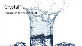  Presentation with color splash - Theme featuring water splash in glass of blue color background and a white colored foreground