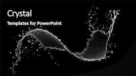  Presentation with water splash on black - Cool new presentation theme with water splash isolated on black backdrop and a black colored foreground