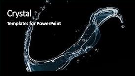  Presentation with water splash - Presentation theme consisting of water splash isolated on black background and a black colored foreground