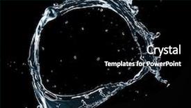  Presentation with water splash - Colorful presentation theme enhanced with water splash isolated on black backdrop and a black colored foreground