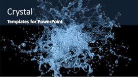  Presentation with water splash - Slide set having water-splash-isolated-on-black background and a ocean colored foreground