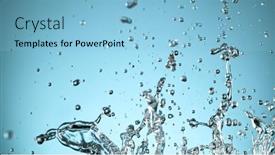  Presentation with blue water splash isolated - PPT theme featuring water-splash-isolated-on-blue background and a light blue colored foreground
