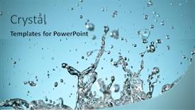  Presentation with blue water splash isolated - Audience pleasing PPT layouts consisting of water-splash-isolated-on-blue backdrop and a light blue colored foreground