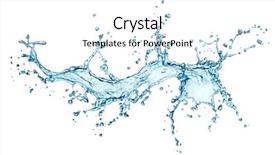  Presentation with blue water splash isolated - Beautiful theme featuring water splash isolated on white backdrop and a  colored foreground