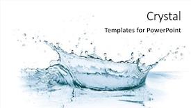  Presentation with water splash - PPT theme enhanced with water splash isolated on white background and a  colored foreground