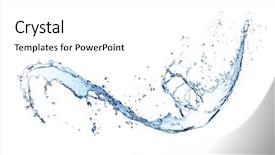  Presentation with water splash - Colorful theme enhanced with water splash isolated on white backdrop and a white colored foreground