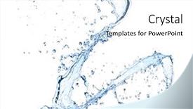  Presentation with blue water splash isolated - Colorful theme enhanced with water splash isolated on white backdrop and a  colored foreground