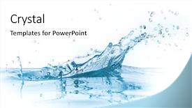  Presentation with splash - Slide deck with water splash isolated on white background and a white colored foreground