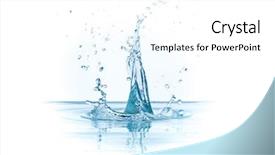  Presentation with fresh water splash green apple isolated white - Colorful presentation theme enhanced with water splash isolated on white backdrop and a white colored foreground