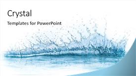  Presentation with blue water splash isolated - Presentation theme consisting of water splash isolated on white background and a white colored foreground