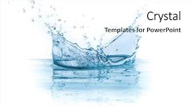  Presentation with clear water - Amazing PPT theme having water splash isolated on white backdrop and a white colored foreground