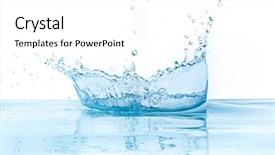  Presentation with water splash - Slide set with water splash isolated on white background and a  colored foreground