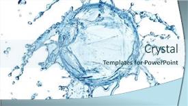  Presentation with blue water splash isolated - Slide set enhanced with water splash isolated on white background and a  colored foreground