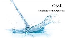  Presentation with blue water splash isolated - Slide set featuring water splash isolated on white background and a white colored foreground