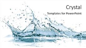  Presentation with water splash - PPT theme consisting of water splash isolated on white background and a white colored foreground