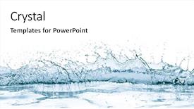  Presentation with water splash - Slides with water splash isolated on white background and a white colored foreground