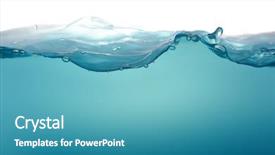  Presentation with water splash - Colorful theme enhanced with water splash isolated on white backdrop and a teal colored foreground