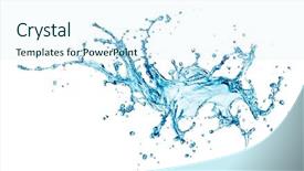  Presentation with blue water splash isolated - Colorful PPT layouts enhanced with water splash isolated on white backdrop and a sky blue colored foreground
