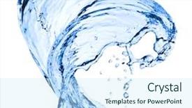  Presentation with splashing - Audience pleasing PPT theme consisting of water splash isolated on white backdrop and a sky blue colored foreground