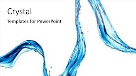  Presentation with blue water splash isolated - Cool new slides with water splash isolated on white backdrop and a  colored foreground