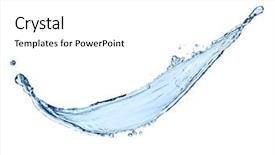  Presentation with water splash - Slide set with water splash isolated on white background and a white colored foreground