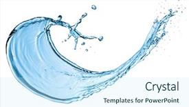  Presentation with water drop - Beautiful PPT theme featuring water splash isolated backdrop and a cool aqua colored foreground