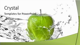  Presentation with fresh water splash green apple isolated white - Audience pleasing slides consisting of water splash on green apple backdrop and a white colored foreground