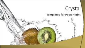  Presentation with kiwi fruit - PPT layouts enhanced with water splash on kiwi isolated background and a white colored foreground