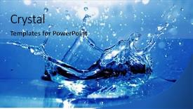  Presentation with water splash - Presentation theme consisting of water splash refreshing power background and a light blue colored foreground