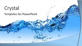  Presentation with blue water splash isolated - Presentation theme featuring water splash with bubbles isolated background and a white colored foreground