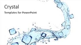  Presentation with water splash - Theme consisting of water splash with ice cubes background and a white colored foreground