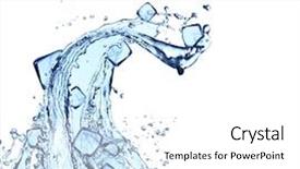  Presentation with water splash - Slides with water splash with ice cubes background and a white colored foreground
