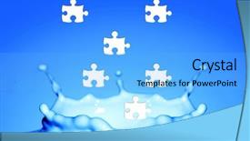  Presentation with water splash - PPT theme consisting of water splash with puzzle effect background and a light blue colored foreground
