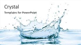  Presentation with water splash - Slide set with water splash with reflection isolated background and a white colored foreground