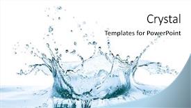  Presentation with water splash - Beautiful slide deck featuring water splash with reflection isolated backdrop and a white colored foreground