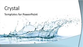  Presentation with blue water splash isolated - PPT theme featuring water splash with reflection isolated background and a white colored foreground