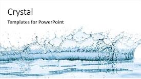  Presentation with water splash - Slide set consisting of water splash with reflection isolated background and a white colored foreground