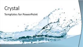  Presentation with blue water splash isolated - PPT theme consisting of water splash with reflection isolated background and a  colored foreground