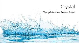  Presentation with water splash - PPT theme with water splash with reflection background and a white colored foreground