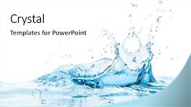  Presentation with water splash - Presentation theme with water splash with reflection background and a white colored foreground