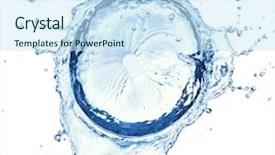  Presentation with water ripple - Audience pleasing presentation consisting of water splash with ripple from top view isolated on white backdrop and a cool aqua colored foreground