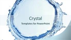  Presentation with water ripple - Cool new presentation theme with water splash with ripple from top view isolated on white backdrop and a sky blue colored foreground