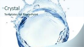  Presentation with ripple - PPT theme having water splash with ripple from top view isolated on white background and a sky blue colored foreground