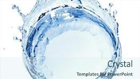  Presentation with water ripple - Amazing presentation theme having water splash with ripple from top view isolated on white backdrop and a sky blue colored foreground
