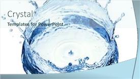  Presentation with water ripple - Audience pleasing presentation theme consisting of water splash with ripple from top view isolated on white backdrop and a sky blue colored foreground