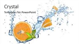  Presentation with food ice - Slides having oranges slices in water splashes background and a white colored foreground